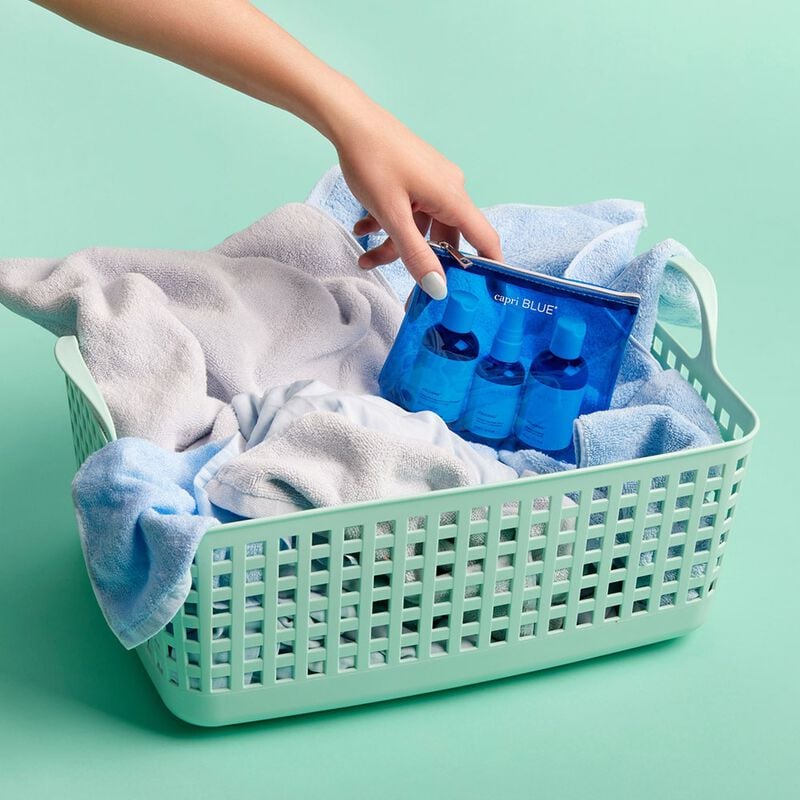 Capri Blue Volcano Laundry Gift Set in a basket image number 1